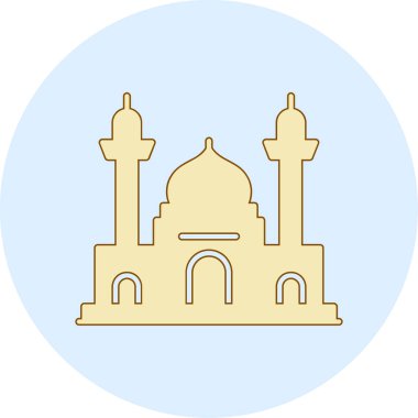 Beyaz cami simgesinin vektör illüstrasyonu