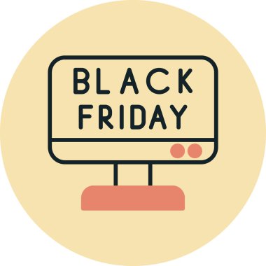 Siyah Cuma etiketi, vektör simgesi