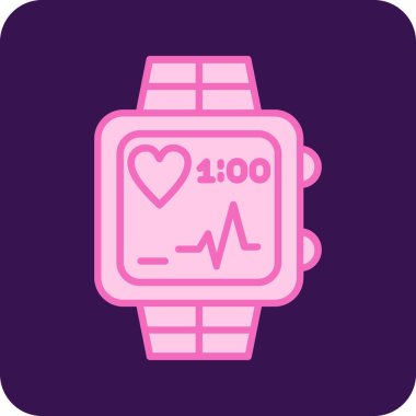 kalp saati simgesi, vektör illüstrasyon tasarımı