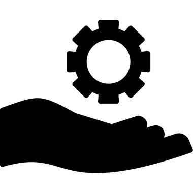 dişli vektör simgesi. biçim düz siyah simge sembolü, yuvarlak açılar, beyaz arkaplan.