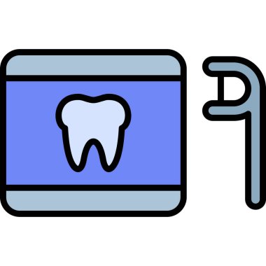 Diş bakımı simgesi, vektör illüstrasyonu beyaz arkaplanda izole edildi