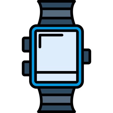 smartwatch teknoloji simge vektör illüstrasyon izole