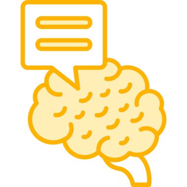 beyin simgesi tasarımı illüstrasyonu