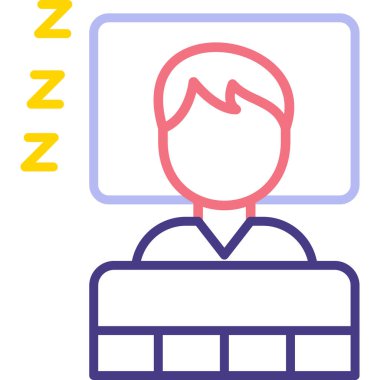 Uyuyordum. Web simgesi basit illüstrasyon