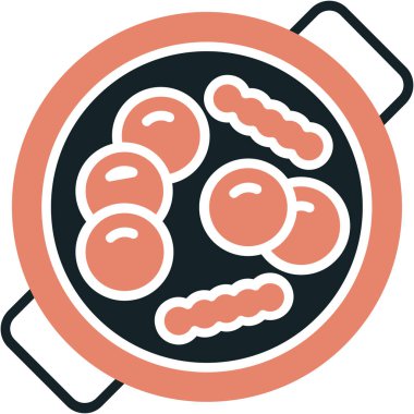 Yemek. Web simgesi basit illüstrasyon