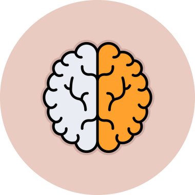 Beyin. Web simgesi basit illüstrasyon