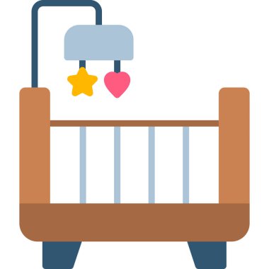 bebek beşiği düz simge, vektör, illüstrasyon