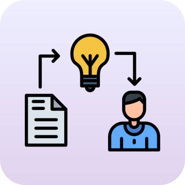 fikir web simgesi, basit vektör illüstrasyonu