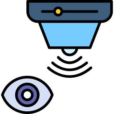 Kapalı devre televizyon göz simgesi. cctv göz vektör simgesi rengi düz izole