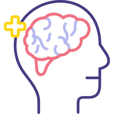 baş beyin simgesi vektör illüstrasyonu