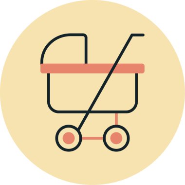 Stroller web simgesi, vektör illüstrasyonu