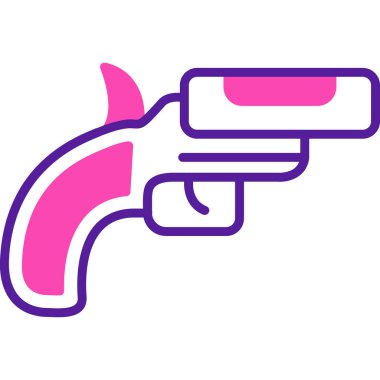 Revolver Tabancası ikon vektör çizimi