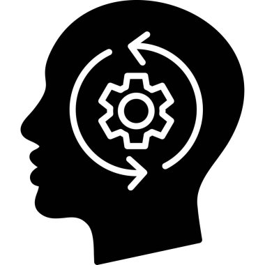 zihin dişlisi düz vektör simgesi