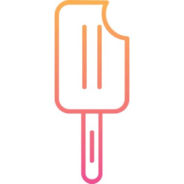 Dondurma ikonu. İnce çizgi tarzı. vektör simgesi.