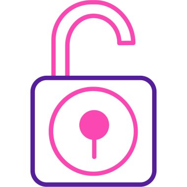 Kilit. Web simgesi basit illüstrasyon