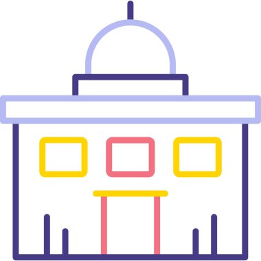 Bina. Web simgesi basit illüstrasyon