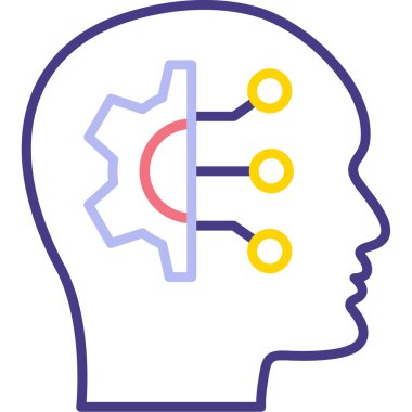 Beyin. Web simgesi basit illüstrasyon