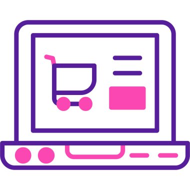 Bilgisayar ekranı. Web simgesi basit illüstrasyon