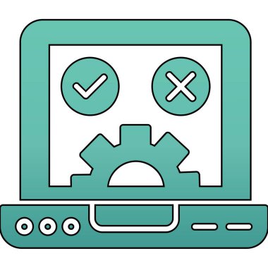 Bilgisayar simgesi. Web için bilgisayar vektör simgelerinin özet çizimi