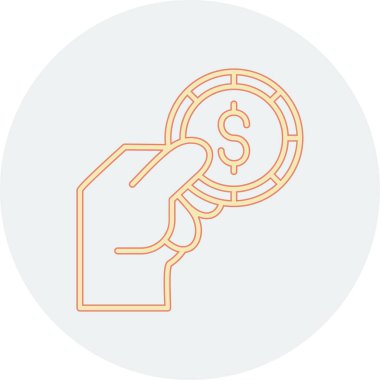 Para simgesi, vektör illüstrasyonu