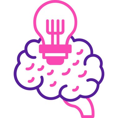 Beyin. Web simgesi basit illüstrasyon