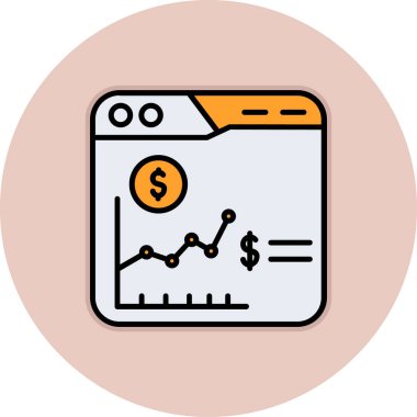 iş grafiği düz vektör simgesi