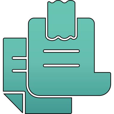 Bir kitabın yeşil ve mavi ikonunun vektör çizimi