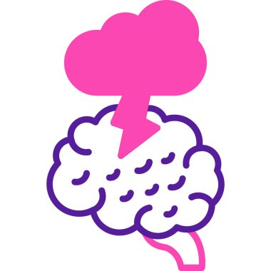 Beyin. Web simgesi basit illüstrasyon