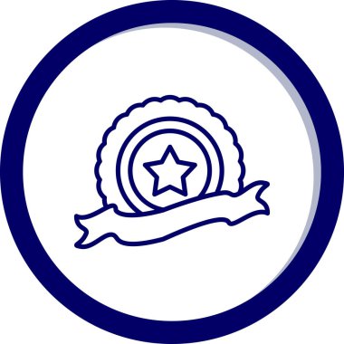 Yıldızlı yuvarlak pulun vektör illüstrasyonu