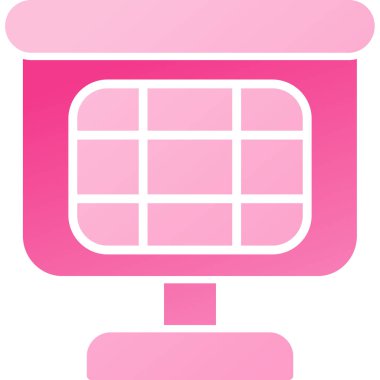 pembe boş reklam panosu simgesi, vektör illüstrasyonu