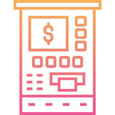 ATM 'de. Web simgesi basit illüstrasyon