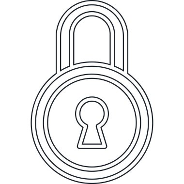 Kilit simgesi. özet çizimi