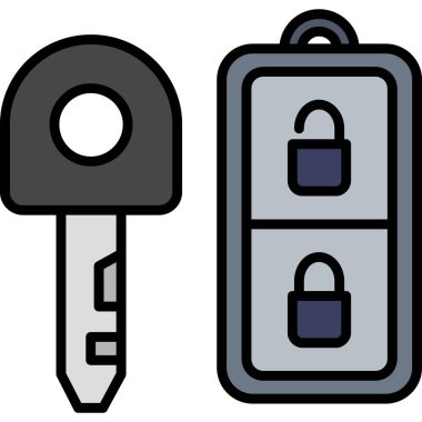 asma kilit simgesi, basit tasarım illüstrasyonu