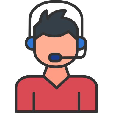 Çağrı merkezi operatör simgesi - taslak biçimi