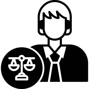 Yargıç. Web simgesi basit illüstrasyon