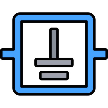 elektrik güç simgesi renk ana hatları vektörü