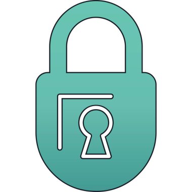 Asma kilit simgesi. Web için asma kilit vektör simgelerinin özet çizimi