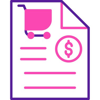 Fatura. Web simgesi basit illüstrasyon