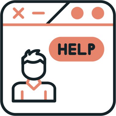 Yardım edin! Web simgesi basit illüstrasyon