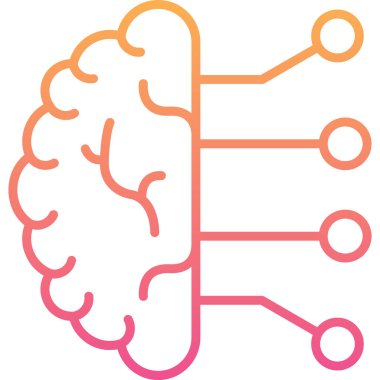 Beyin. Web simgesi basit illüstrasyon