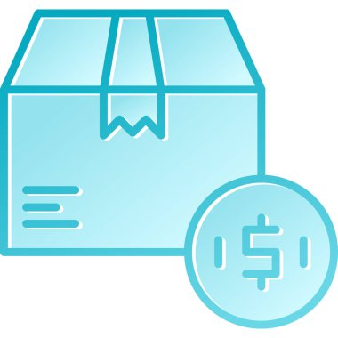 Dolar işareti simgesi olan kutu, vektör illüstrasyonu