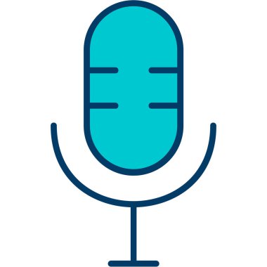 Mikrofon. Web simgesi basit illüstrasyon