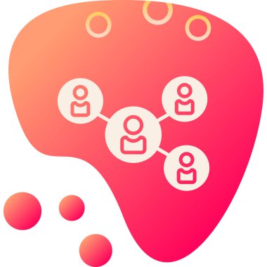 Sosyal ağ simgesi, düz tasarım, vektör illüstrasyonu.