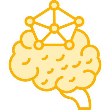 Beyin zihin simgesi doldurulmuş ana hatlar biçiminde