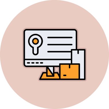 Büyüteci olan bir dizüstü bilgisayarın vektör simgesi