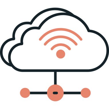 Bulut Hesaplama. Web simgesi basit illüstrasyon