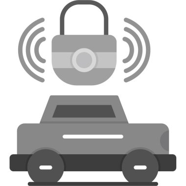 Araba güvenliği simgesi, basit vektör illüstrasyonu