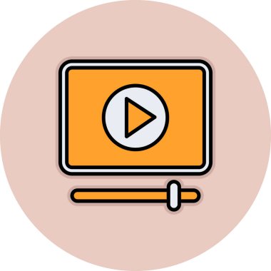 video oynatıcı simgesi, vektör illüstrasyonu