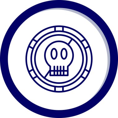 kafatası web simgesi, basit vektör illüstrasyonu