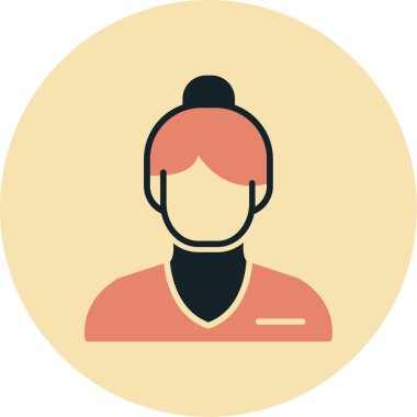 Avatar kadın simgesi uzun gölgede